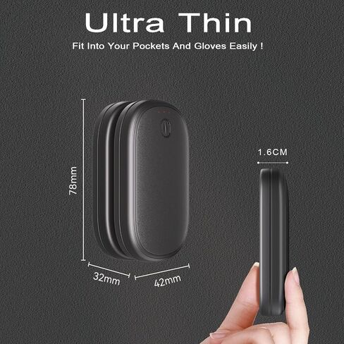 Rechargeable Hand Warmers 2 Pack, Magnetic Fast Heating in 3s with 3 Settings, USB-C Electric Pocket Warmer, UL Certified Safe, Perfect for Winter Camping, Hunting Trips, and Golf Games in Saudi Arabia