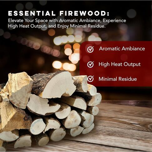 Old Wood Piñon & Juniper Firewood Box - Aromatic Blend for Indoor/Outdoor Use, 13-14 Inch Logs, Southwest Scent - Ideal for Fireplace, Fire Pit, Campfire & BBQ - Approximately 70 Pounds (3 Cubic Feet) in Saudi Arabia