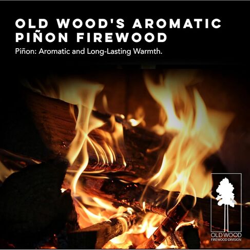 Old Wood Piñon & Juniper Firewood Box - Aromatic Blend for Indoor/Outdoor Use, 13-14 Inch Logs, Southwest Scent - Ideal for Fireplace, Fire Pit, Campfire & BBQ - Approximately 70 Pounds (3 Cubic Feet) in Saudi Arabia
