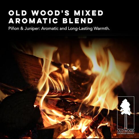 Old Wood Piñon & Juniper Firewood Box - Aromatic Blend for Indoor/Outdoor Use, 13-14 Inch Logs, Southwest Scent - Ideal for Fireplace, Fire Pit, Campfire & BBQ - Approximately 70 Pounds (3 Cubic Feet) in Saudi Arabia