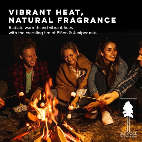 Old Wood Piñon & Juniper Firewood Box - Aromatic Blend for Indoor/Outdoor Use, 13-14 Inch Logs, Southwest Scent - Ideal for Fireplace, Fire Pit, Campfire & BBQ - Approximately 70 Pounds (3 Cubic Feet) in Saudi Arabia