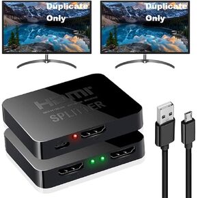 4K HDMI Splitter 1 in 2 Out HDMI Flitter for Dual Sontors Dualited Duplicate Mirror Support HDMI2.0B 60Hz Full 1080p 3D 3D 18.5G Blackbps for Xbox ، PS4 ، Blu-ray Player HDTV in Kuwait