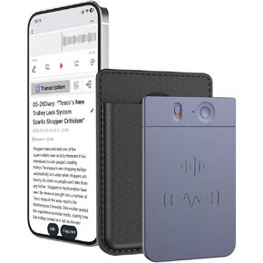 AI Voice Recorder Note Taking Device App Control Transcription Summarization 112 Languages Grabadora de Voz for Lectures Meetings Calls 64GB Memory Magnetic Case (Blue) in Saudi Arabia