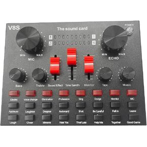V8S Microphone USB Rechargeable DSP External Mixer Karaoke 3.5Mm Interface Sound Card Portable Live Broadcast Stereo in Saudi Arabia