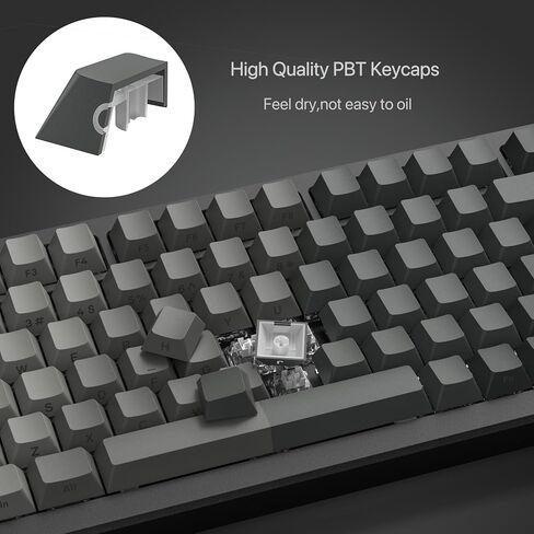 Double Shot PBT keycap set,Shine Through keycaps 75 percent, Cherry Profile custom Key caps,Gradient Dark Grey,Side Printed Keyboard caps for Mechanical Gaming Keyboards(121key,only keycaps) in Kuwait