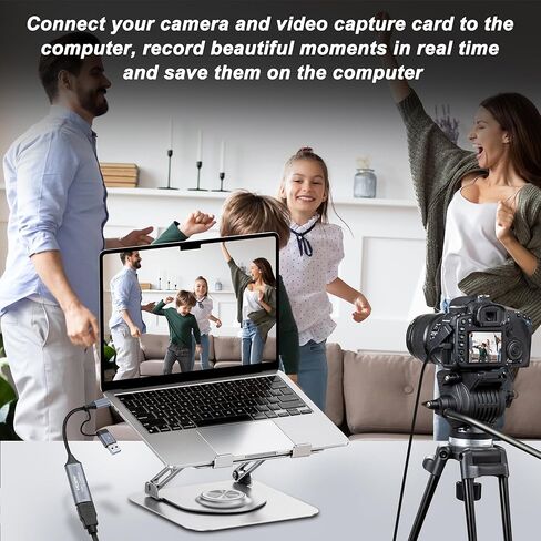 XMSJSIY Video Capture Card 4K HDMI to USB/USB-C Capture Card Full HD 1080p Audio Video Capture Card Streaming Device for Teaching Gaming Live Broadcasting Compatible with PS5 PS4 Xbox in Kuwait