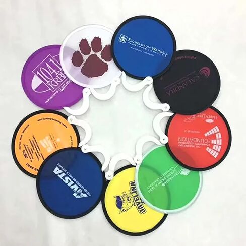 100Pcs Custom-Hand Fan-Foldable Personalized-Advertising Round-Fans - Personalized add Your Own Logo Text Photo Round Fans for Tradeshow Events Anniversary (B) in Saudi Arabia
