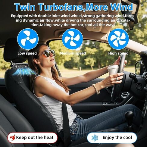 2-Pack Rechargeable Car Seat Fans – 3000mAh Battery Operated Clip-On Cooling Fans with 3 Speeds & Adjustable Angle – Quiet Portable Air Circulator for Kids, Pets, Camping & Travel in Saudi Arabia