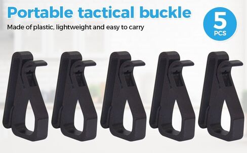 Tactical MOLLE Clips 5-Pack - Heavy Duty Quick Release Carabiner Hooks (4.4lbs Capacity) - Backpack Gear Organization System for Military, Hiking, Camping & EDC Equipment Attachment in Saudi Arabia