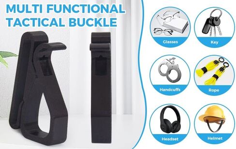 Tactical MOLLE Clips 5-Pack - Heavy Duty Quick Release Carabiner Hooks (4.4lbs Capacity) - Backpack Gear Organization System for Military, Hiking, Camping & EDC Equipment Attachment in Saudi Arabia