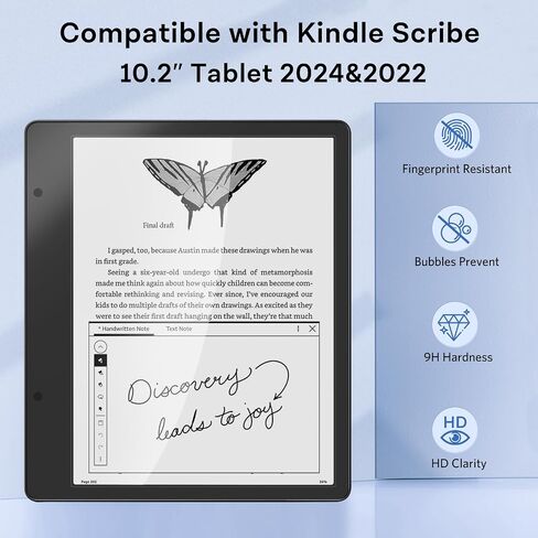 CoBak Paper Feel Writing Screen Protector for 11" Tablet 2025 Kindle Scribe, Acer Iconia V11, TouchPad D10 - Anti-Glare HD Clarity 9H Tempered Glass - 2 Pack in Saudi Arabia