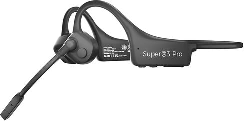 Bone Conduction Bluetooth Headphones with Microphone Wireless Computer Headsets with Mic Noise Canceling Open Ear Large Battery Multi-Point Connection for Working Cycling Driving Meeting in Kuwait