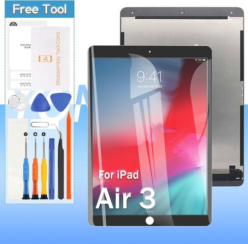 شاشة Yondista LCD لـ iPad Air 3 A2153 A2123 A2154 A2152 استبدال تجميع شاشة اللمس - 10.5 '' | أسود | يتضمن أدوات فتح وحامي الشاشة (زر الصفحة الرئيسية غير متضمن) in Saudi Arabia