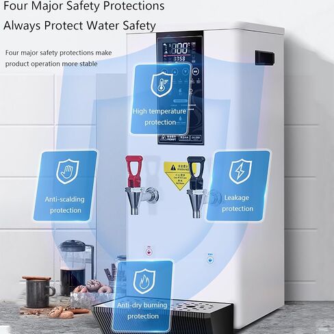غلاية المياه التجارية ، موزع المياه الساخنة الكهربائية ، التدفئة التلقائية 3000W ، لمقهى الشاي ، مطعم ، منزل ، مكتب ، أسود in Kuwait