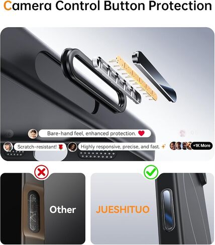 Jueshituo Magnetic Slim Case لـ iPhone 17 Pro (6.3 ") ، غطاء محكم الكمبيوتر الشخصي الرقيق غير اللامع ، Case iPhone 17 Pro مع Magsafe ، Black in Kuwait