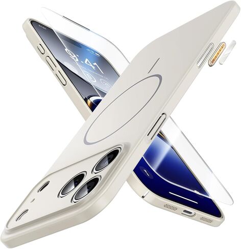 Jueshituo Magnetic Slim Case لـ iPhone 17 Pro (6.3 ") ، غطاء محكم الكمبيوتر الشخصي الرقيق غير اللامع ، Case iPhone 17 Pro مع Magsafe ، Black in Kuwait