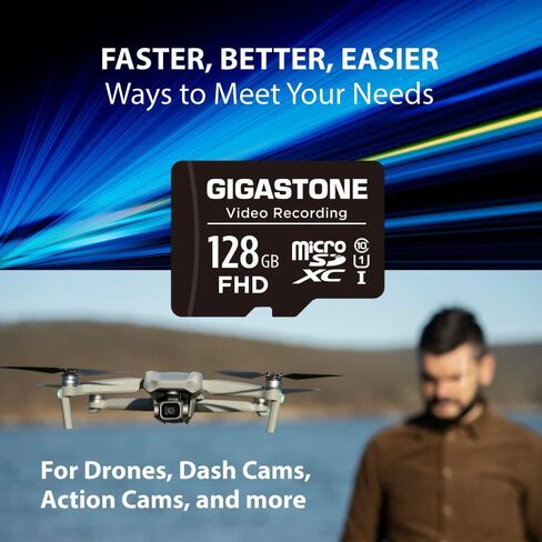 Gigastone 64GB Micro SD بطاقة 10 حزمة ، A1 V30 4K تسجيل الفيديو ، أمن مراقبة كاميرا كاميرا كاميرا الطائرات بدون in Saudi Arabia