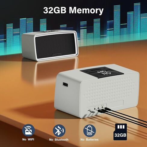 Simple Music Player for Seniors, Audiobook Player Easy to Use with Large Button for Elderly with Dementia, Blind, Alzheimer's, No Need WiFi/Bluetooth, with 32GB TF Card, Gray in Kuwait