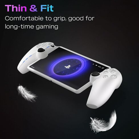 JCHOUS Protective Case for PlayStation Portal, 8 Thumb Grip Caps + 2 Precision Ring for Soft Silicone PlayStation Portal Case, White in Saudi Arabia