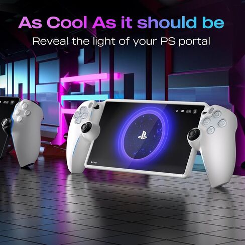 JCHOUS Protective Case for PlayStation Portal, 8 Thumb Grip Caps + 2 Precision Ring for Soft Silicone PlayStation Portal Case, White in Saudi Arabia