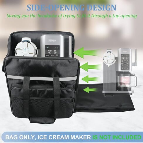 Ice Cream Maker Carrying Bag for Ninja Swirl by CREAMi Ice Cream NC701, Portable Outdoor Ice Cream Maker Travel Carrier Case with Side-Opening Design and Large Accessory Pocket(Only Bag) in Saudi Arabia