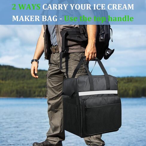 Ice Cream Maker Carrying Bag for Ninja Swirl by CREAMi Ice Cream NC701, Portable Outdoor Ice Cream Maker Travel Carrier Case with Side-Opening Design and Large Accessory Pocket(Only Bag) in Saudi Arabia