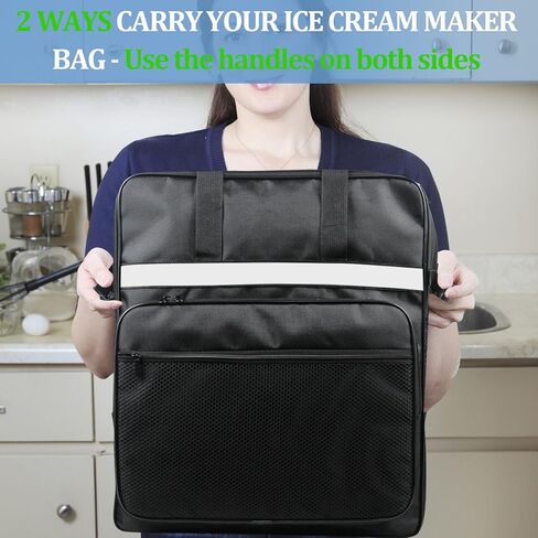 Ice Cream Maker Carrying Bag for Ninja Swirl by CREAMi Ice Cream NC701, Portable Outdoor Ice Cream Maker Travel Carrier Case with Side-Opening Design and Large Accessory Pocket(Only Bag) in Saudi Arabia