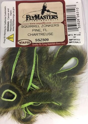 Micro Pine Squirrel Zonkers Fluorescent Chartreuse - Fly Tying Material - 24 Pieces in Saudi Arabia