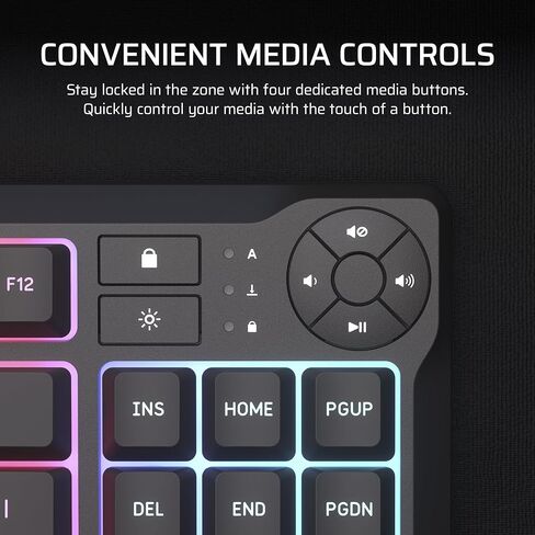 Corsair K55 Core TKL RGB Gaming Keyboard-Tenkeyless ، 8-Zone RGB ، مفاتيح الأغشية الهادئة ، مقاومة الانسكاب ، مفاتيح الوسائط ، 1000 هرتز-تخطيط NA-أسود in Saudi Arabia