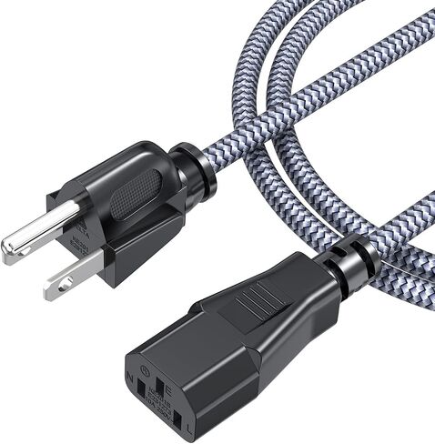 سلك الطاقة ، أسماك المرمى 10A 18AWG AC Cable 10ft (3M) NYLON BRAIDER 3 PRONG POWER COLLED CABLE POWER CABID in Kuwait