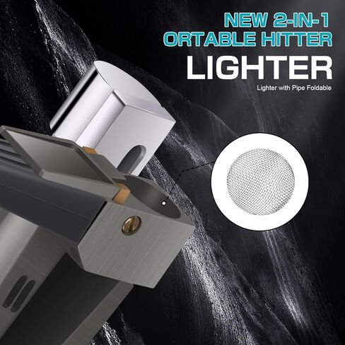 Foldable Lighter Multi-Purpose 2 in 1 Slant Jet Soft Flame Open Lighter Refillable Metal Torch Lighter with Accessories, Heavy-Duty Gift Box for Men Women Camping Kitchen (Without Gas) (1) in Saudi Arabia