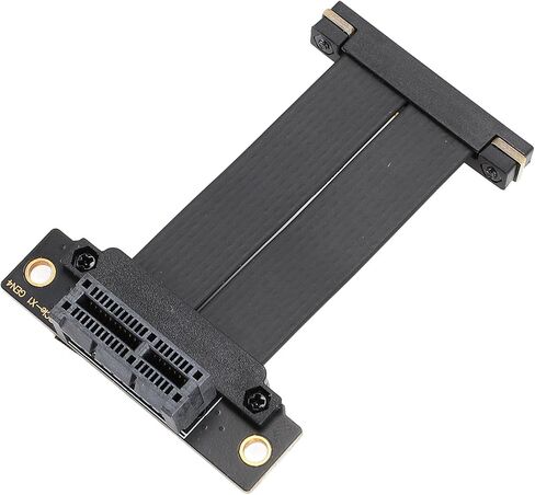 Focket PCIe 4.0 X1 Riser Cable, Duel 90 Degree Male to Female Extension Cable with High Speed Data Transfer for 1U 2U Chassis Applications (5cm) in Saudi Arabia