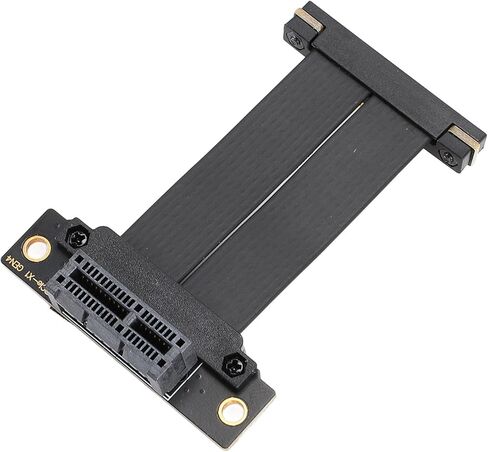 FOCKET PCIE 4.0 X1 RISER CABLE ، DUEL 90 درجة ذكور إلى كابل تمديد الإناث مع نقل بيانات عالية السرعة لتطبيقات الهيكل 1U 2U (5 سم) in Kuwait