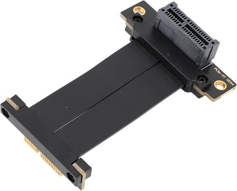 FOCKET PCIE 4.0 X1 RISER CABLE ، DUEL 90 درجة ذكور إلى كابل تمديد الإناث مع نقل بيانات عالية السرعة لتطبيقات الهيكل 1U 2U (5 سم) in Kuwait