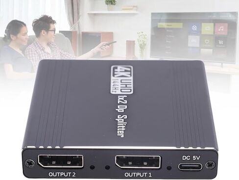 Sanpyl DisplayPort إلى DisplayPort Dlitter ، فاصل 4K 144Hz ، دعم وضع MST Mirror الموسع لكمبيوتر الكمبيوتر الشخصي in Saudi Arabia