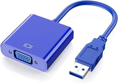 USB to VGA Converter Cable USB3.0 Adapter for PC and Laptops with 1920x1080 Display Capability Insert and Play Travel Friendly in Saudi Arabia