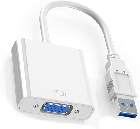 USB to VGA Converter Cable USB3.0 Adapter for PC and Laptops with 1920x1080 Display Capability Insert and Play Travel Friendly in Kuwait