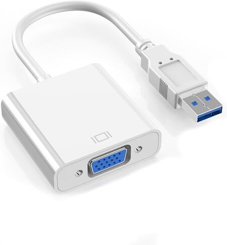 USB to VGA Converter Cable USB3.0 Adapter for PC and Laptops with 1920x1080 Display Capability Insert and Play Travel Friendly in Kuwait