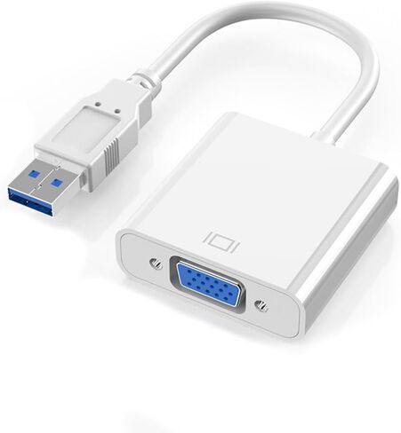 USB to VGA Converter Cable USB3.0 Adapter for PC and Laptops with 1920x1080 Display Capability Insert and Play Travel Friendly in Kuwait