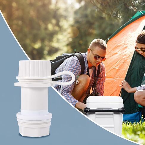 BOXOB Cooler Drain Plug Kit for Igloo, Threaded Drain Plug with Plastic Tethered Cap for Cooler Replacement Parts and Accessories Anti-Leak Compatible with Igloo 50-165 Qt(White) in Saudi Arabia