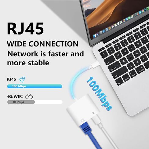 USB C to Ethernet Adapter, 2-in-1 USB C to RJ45 Ethernet Adapter with 60W Type C PD Charging Port Supports 100Mbps, LAN Network Compatible with iPhone16/15, MacBook, Android in Saudi Arabia