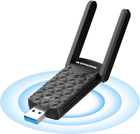 AX1800 USB WIFI 6 Adapter Na1602 ، محول WiFi مزدوج النطاق للكمبيوتر الشخصي على سطح المكتب مع 2 هوائيات ، WPA3 ， MU-MIMO ， 2.4 جيجا هرتز/5 جيجا هرتز USB 3.0 WIFI Dongle متوافقة مع Windows 10/11 in Kuwait