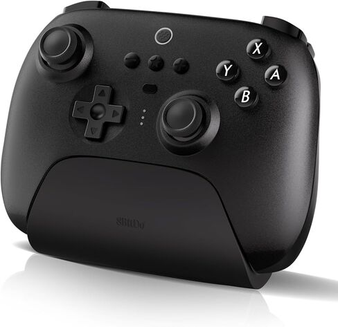 وحدة تحكم Bluetooth Ultimate 8Bitdo مع شحن Dock من أجل التبديل/التبديل 2 ، Windows Steam Deck & PC ، 2.4G اللاسلكي Pro Gamepad مع أزرار الظهر ، Hall Effect Bowsticks (Black) in Kuwait
