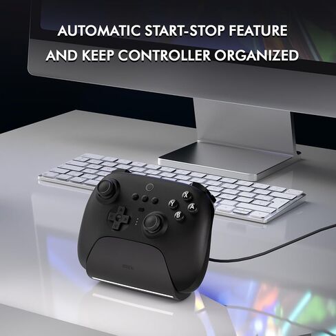 وحدة تحكم Bluetooth Ultimate 8Bitdo مع شحن Dock من أجل التبديل/التبديل 2 ، Windows Steam Deck & PC ، 2.4G اللاسلكي Pro Gamepad مع أزرار الظهر ، Hall Effect Bowsticks (Black) in Kuwait