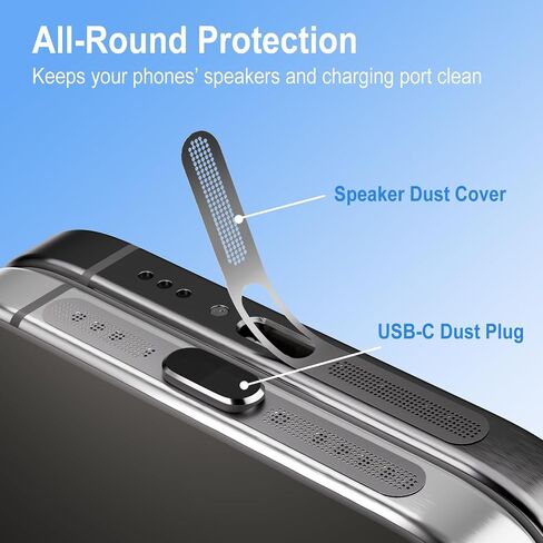 12 pcs مجموعة قابس الغبار USB C ، قابس غبار من السيليكون المضاد للسيليكون لمنفذ USB-C ، وغطاء غبار مكبر صوت iPhone ، ومكافحة الغبار من النوع C متوافق مع iPhone 15 16 Pro Max & iPad Pro ومعظم أجهزة USB-C in Saudi Arabia