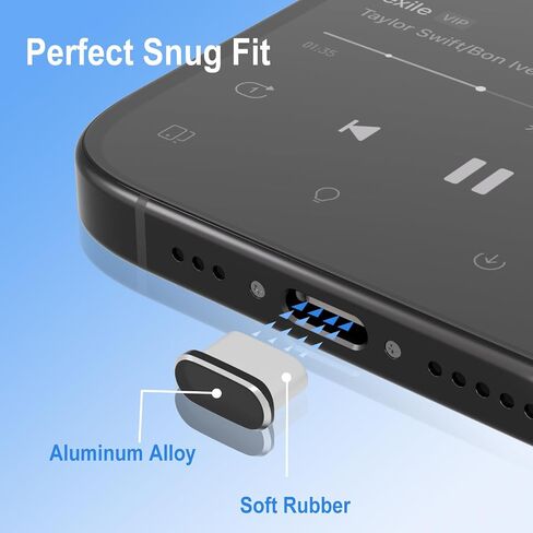 12 pcs مجموعة قابس الغبار USB C ، قابس غبار من السيليكون المضاد للسيليكون لمنفذ USB-C ، وغطاء غبار مكبر صوت iPhone ، ومكافحة الغبار من النوع C متوافق مع iPhone 15 16 Pro Max & iPad Pro ومعظم أجهزة USB-C in Saudi Arabia