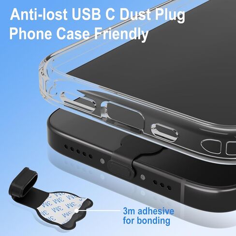 12 pcs مجموعة قابس الغبار USB C ، قابس غبار من السيليكون المضاد للسيليكون لمنفذ USB-C ، وغطاء غبار مكبر صوت iPhone ، ومكافحة الغبار من النوع C متوافق مع iPhone 15 16 Pro Max & iPad Pro ومعظم أجهزة USB-C in Saudi Arabia