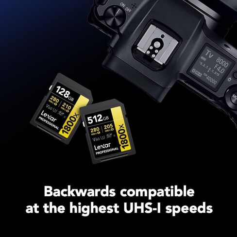 Lexar SD Card 256GB Professional 1800x SDXC Card Max Read 270MB/s Write 180MB/s UHS-II Class 10 U3 V60 4K Ultra HD Video Shooting Global Version in Saudi Arabia
