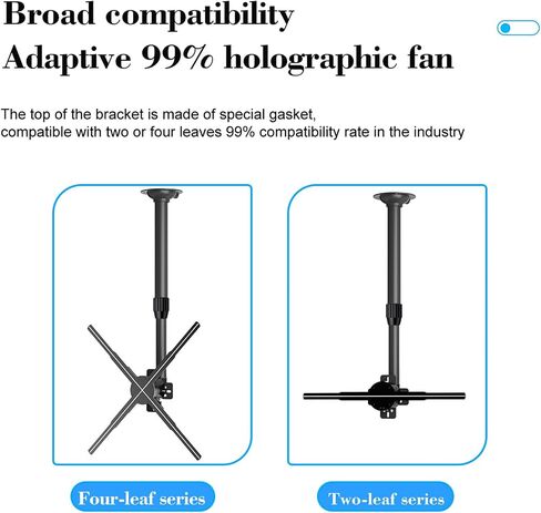 Yunseity 3D Hologram Fan Stand with Base, 3D Advertising Display Ceiling Bracket, Extendable 15.5 to 24 Inches, 8.81lb Load Bearing, Advertising Machine Projector Ceiling Mount Bracket in Saudi Arabia
