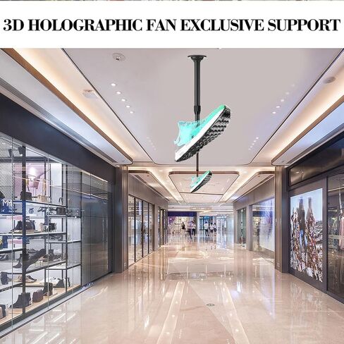 Yunseity 3D Hologram Fan Stand with Base, 3D Advertising Display Ceiling Bracket, Extendable 15.5 to 24 Inches, 8.81lb Load Bearing, Advertising Machine Projector Ceiling Mount Bracket in Saudi Arabia